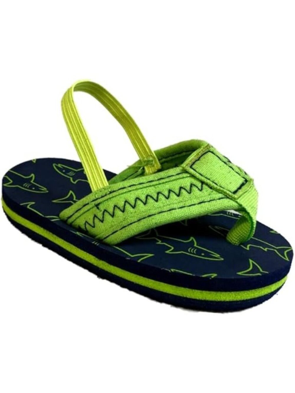 Zac & Evan Toddler/Little Boy Shark Flip Flops/Sandals, Size 5/6